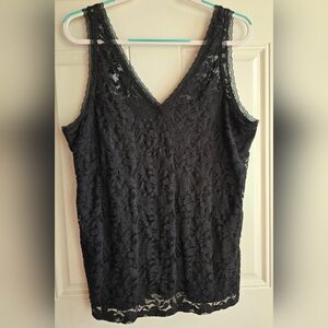 Torrid Black Lace Sleeveless Top, Torrid 1, Plus Size 1X, 14 - 16